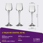 Jogo com 2 Taças de Cristal Para Licor 60 ml Linha Ardea Bohemia
