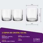 Jogo com 2 Copos de Cristal Para Whisky 410 ml Larus Bohemia