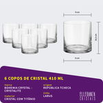 Jogo com 6 Copos de Cristal Para Whisky 410 ml Larus Bohemia