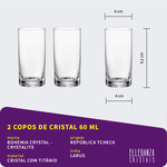 Copo De Cristal Bohemia Para Shot 60 ml Larus 2 Peças