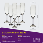 Jogo de Taças De Cristal Bohemia Lara 36 Peças