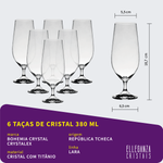 Jogo de Taças De Cristal Bohemia Lara 36 Peças