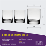 Jogo 2 Copos De Cristal Para Whisky 280 ml Barline Bohemia