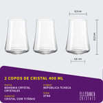 Jogo 2 Copos de Cristal Para Água ou Suco 400 ml Xtra Bohemia