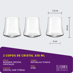 Jogo 2 Copos de Cristal Para Whisky 350 ml Xtra Bohemia