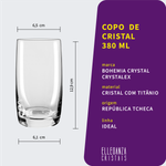 Copo Longo De Cristal Para Água com 380 ml Linha Ideal Bohemia