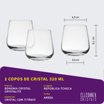 Jogo com 2 Copos de Cristal Para Whisky 320 ml Linha Ardea Bohemia