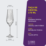 Taça de Cristal Para Champagne 170 ml Tulipa Optic Bohemia