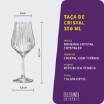 Taça de Cristal Para Vinho Branco 350 ml Tulipa Optic Bohemia