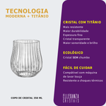 Jogo com 6 Copos de Cristal Para Whisky 350 ml Tulipa Optic Bohemia