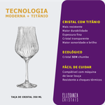 Jogo 6 Taças de Cristal Para Vinho Branco 350 ml Tulipa Optic Bohemia