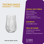 Jogo 6 Copos de Cristal Para Água ou Suco 450 ml Tulipa Optic Bohemia