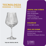 Jogo 2 Taças de Cristal Para Vinho Bourgogne ou Gin 600 ml Tulipa Optic Bohemia