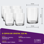 Copo Baixo De Cristal Bohemia 320 ml Larus 6 Peças