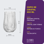 Copo de Cristal Para Água ou Vinho 450 ml Tulipa Optic Bohemia