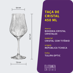 Taça de Cristal Para Água ou Vinho 450 ml Tulipa Optic Bohemia