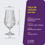 Taça de Cristal Para Cerveja 540 ml Tulipa Optic Bohemia