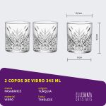 Jogo com 2 Copos Baixos De Vidro 345 ml Timeless Pasabahçe