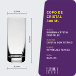 Copo Longo De Cristal Para Água 300 ml Linha Barline Bohemia