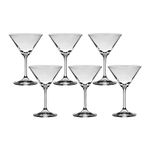 Taça De Cristal Bohemia Para Martini 210 ml Lara 6 Peças
