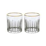 Copo Baixo de Cristal L'Hermitage Para Whisky 310 ml Soho Borda Dourada 2 Peças