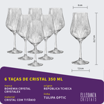 Jogo de Taças e Copos de Cristal Bohemia Tulipa Optic 48 Peças