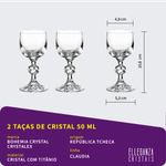 Jogo com 2 Taças de Cristal Para Licor 50 ml Linha Claudia Bohemia 