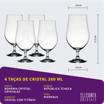 Taça De Cristal Bohemia Para Cerveja 380 ml Bierhaus 4 Peças
