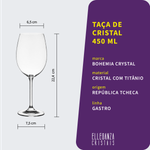 Taça de Cristal Para Vinho Tinto 450 ml Linha Colibri/Gastro Bohemia