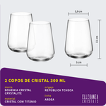 Jogo com 2 Copos de Cristal Para Água 300 ml Linha Ardea Bohemia
