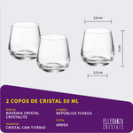 Jogo 2 Copos de Cristal Para Shot 50 ml Ardea Bohemia