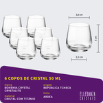 Jogo com 12 Copos de Cristal Para Shot 50 ml Linha Ardea Bohemia