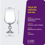 Taça de Cristal Para Água 340 ml Linha Claudia Bohemia 1 Peça