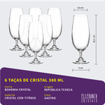 Jogo com 6 Taças de Cristal Para Cerveja 380 ml Gastro/Colibri Bohemia