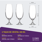 Jogo com 2 Taças de Cristal Para Cerveja 380 ml Linha Gastro/Colibri Bohemia