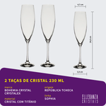 Jogo com 2 Taças De Cristal Para Champagne 230 ml Sophia Bohemia