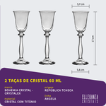 Jogo com 2 Taças de Cristal Para Licor 60 ml Linha Angela Bohemia