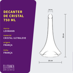 Decanter de Cristal Soprado à Boca Ultraleve Lehmann 750 ml France 1 Peça
