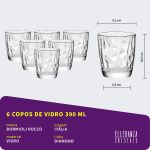 Jogo 6 Copos Baixos De Vidro 390 ml Diamond Bormioli Rocco