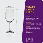 Taça De Cristal Para Vinho Tinto com 350 ml Linha Roberta Bohemia