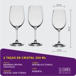 Jogo 2 Taças De Cristal Para Vinho Tinto 350 ml Roberta Bohemia