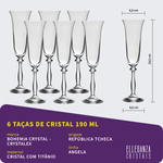 Jogo Com 18 Taças De Cristal da Linha Angela Bohemia
