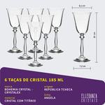 Jogo Com 18 Taças De Cristal da Linha Angela Bohemia