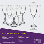 Jogo Com 18 Taças De Cristal da Linha Angela Bohemia