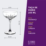 Taça Coupe De Vidro Pasabahçe Para Coquetel 255 ml Timeless 12 Peças
