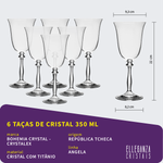 Jogo Com 24 Taças De Cristal da Linha Angela Bohemia