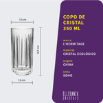Copo de Cristal Para Água ou Suco 350 ml Soho L'Hermitage