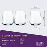 Jogo com 2 Copos De Vidro Para Água 360 ml Linha Nexo Bormioli Rocco