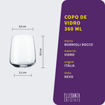 Copo de Vidro Para Água ou Suco 360 ml Linha Nexo Bormioli Rocco