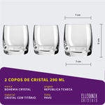 Jogo 2 Copos Baixos De Cristal Para Whisky 290 ml Linha Pavo Bohemia